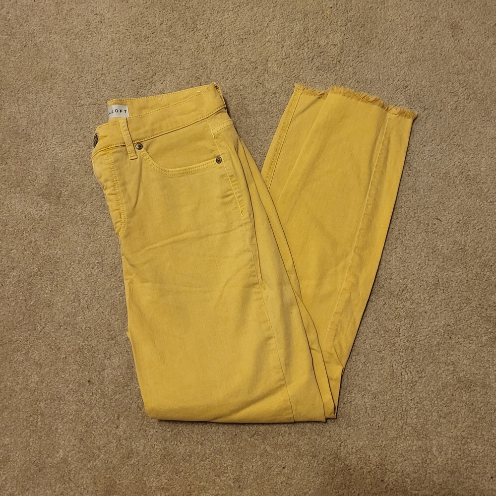 LOFT Womens Yellow Cropped Jeans